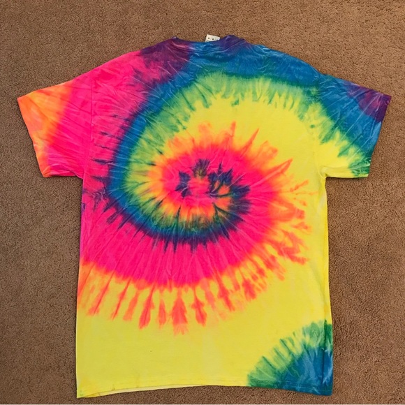 Colortone Be Kind Tie Dye Graphic Tee Adult Size Medium Neon Colors Unisex Swirl - Picture 3 of 9